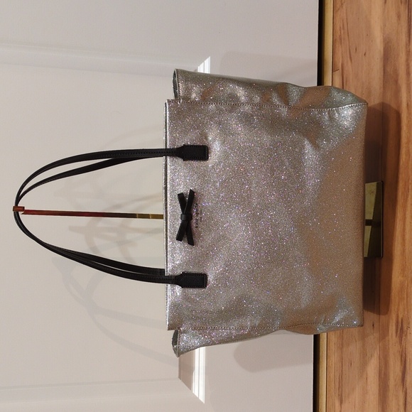 kate spade Handbags - Kate Spade GUC Mavis Silver Taden Street Tote Shimmer Glitter Bag Purse CALLOUTS